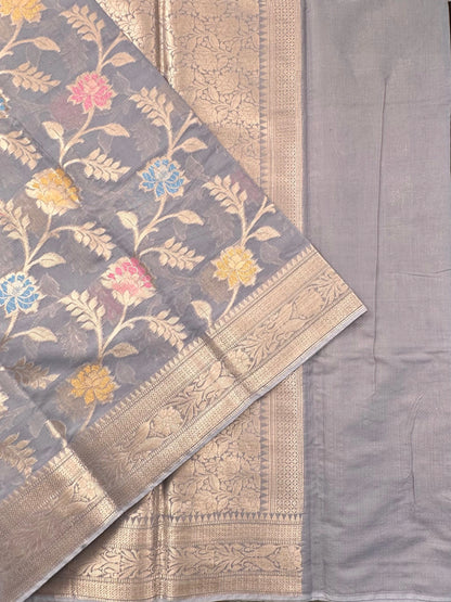 Grey Tarini Fancy Chanderi Saree