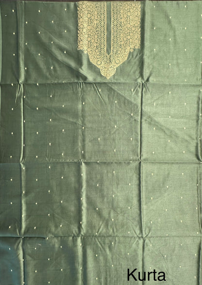 Green Handloom Chanderi Suit