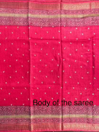 Pink Muga Silk Saree