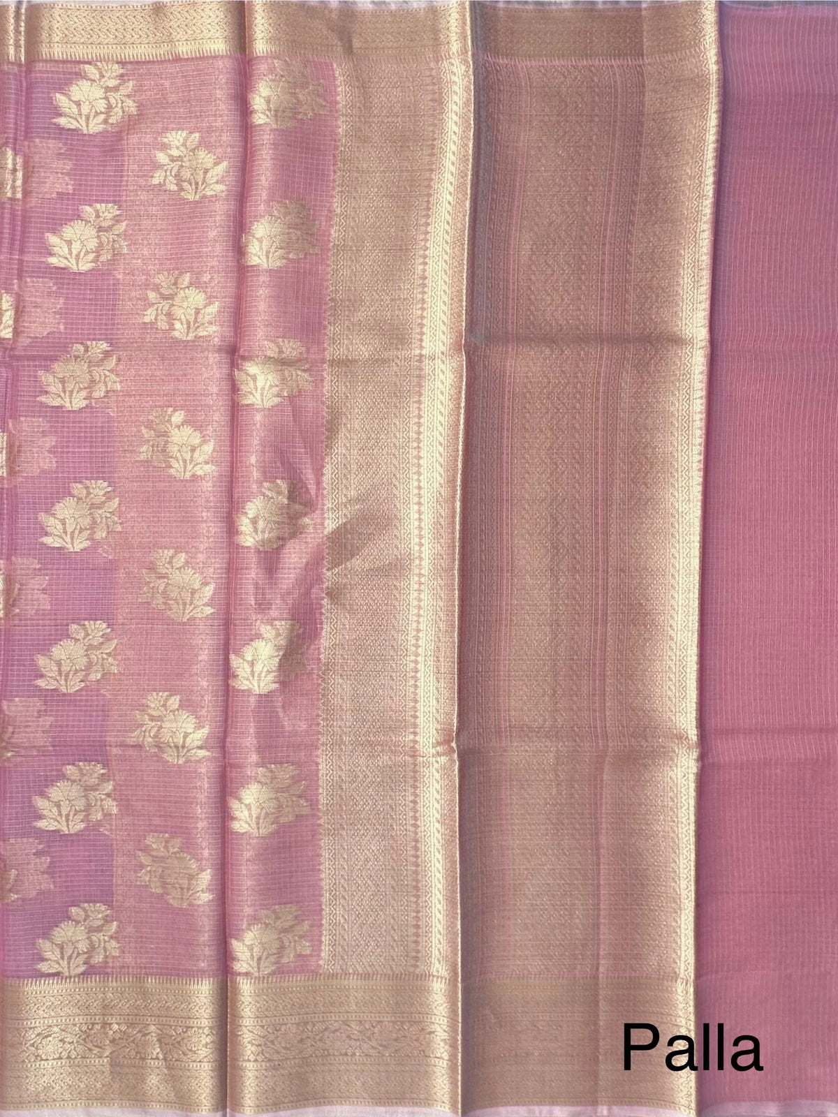 Mauve Arvita Kota Doria Fancy Cotton Saree