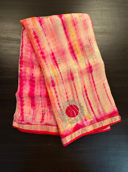 Shibori Bandhej Kota Silk Saree