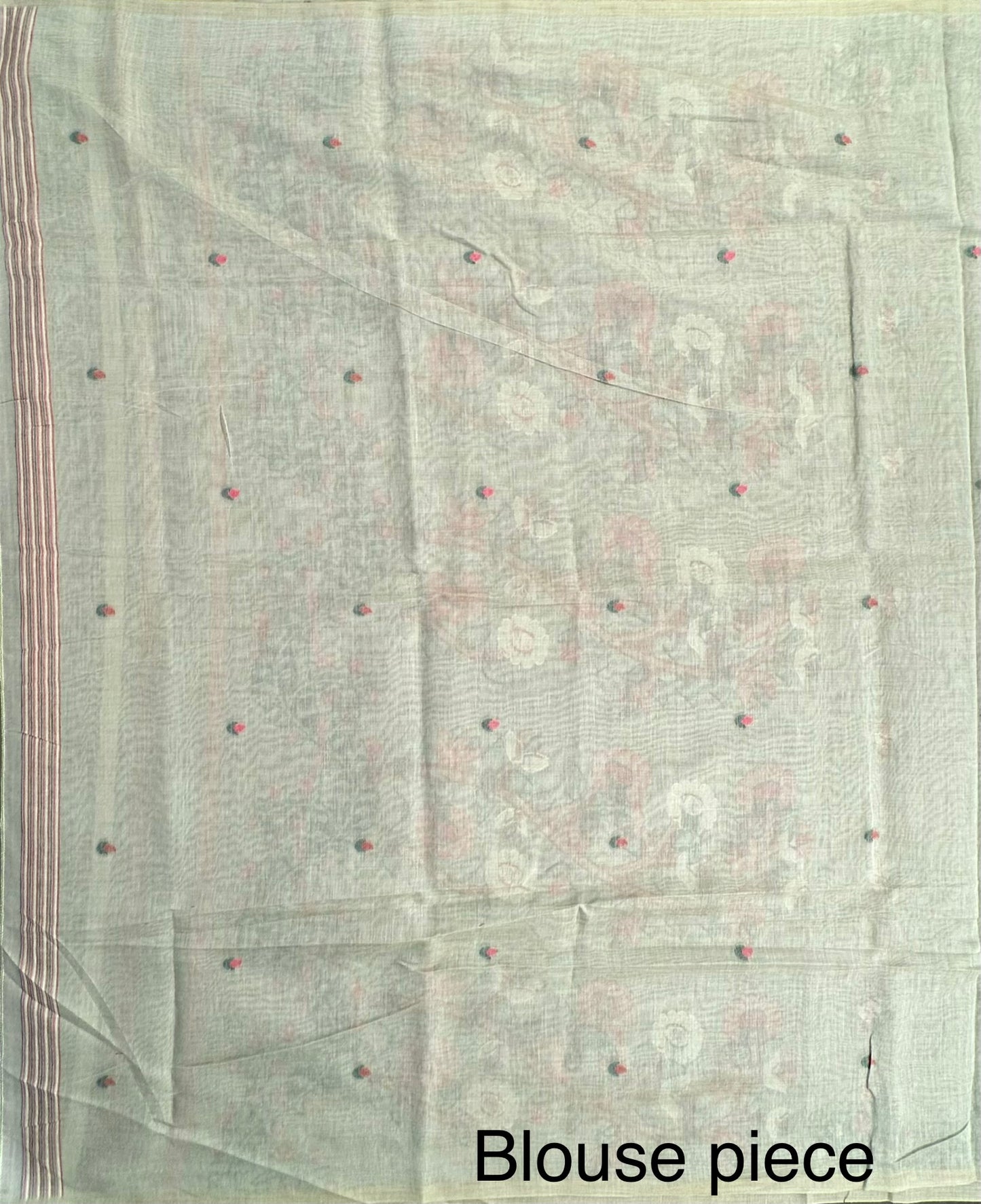 Pista Green Floral Blended Cotton Saree