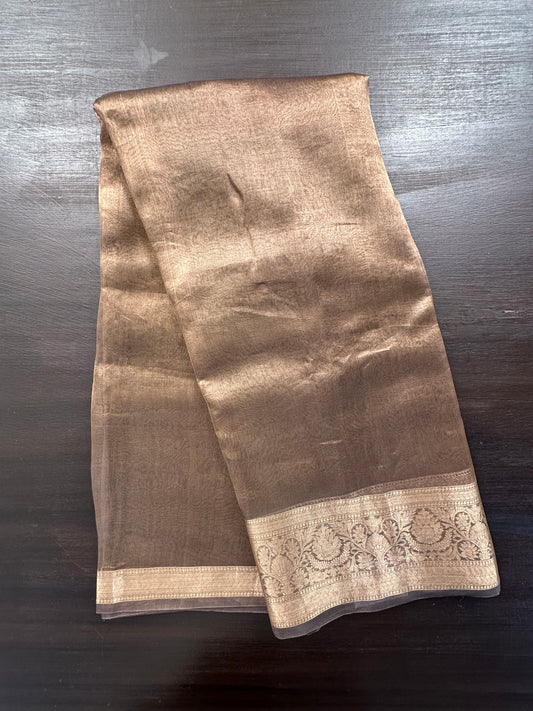 Grey Banarasi Pure Tissue Saree