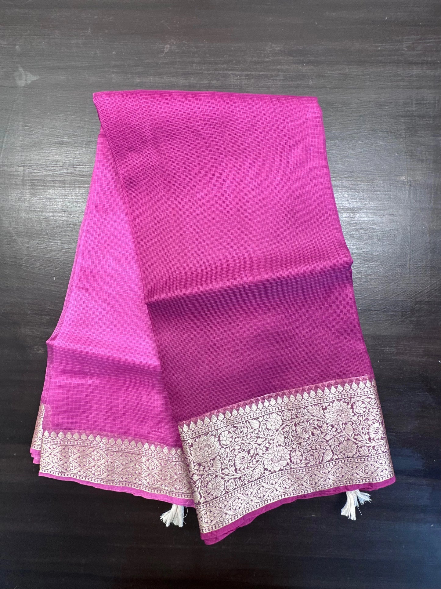 Shaded Dark Purple Pure Kota Doria Silk Saree