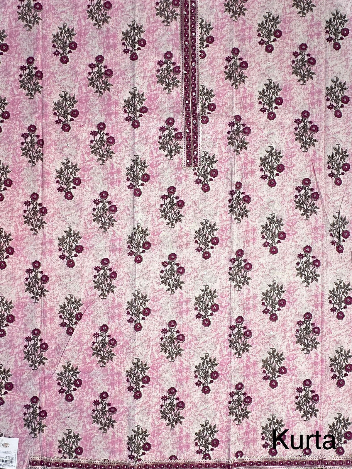 Pink Jaipuri Necktie Cotton 3-Piece Suit