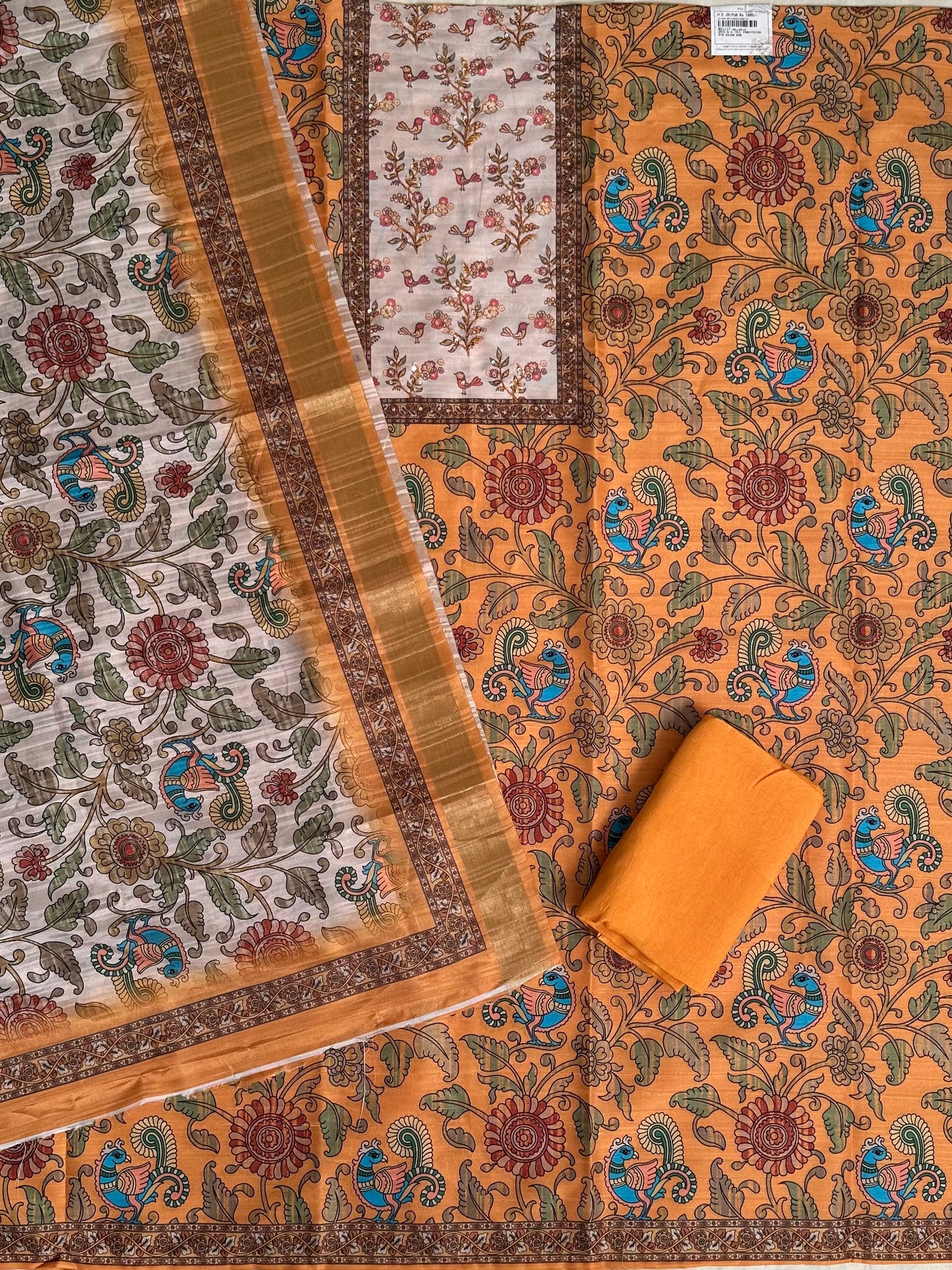 Yellow Fancy Cotton 3-Piece Suit