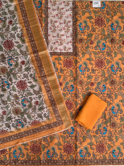 Yellow Fancy Cotton 3-Piece Suit