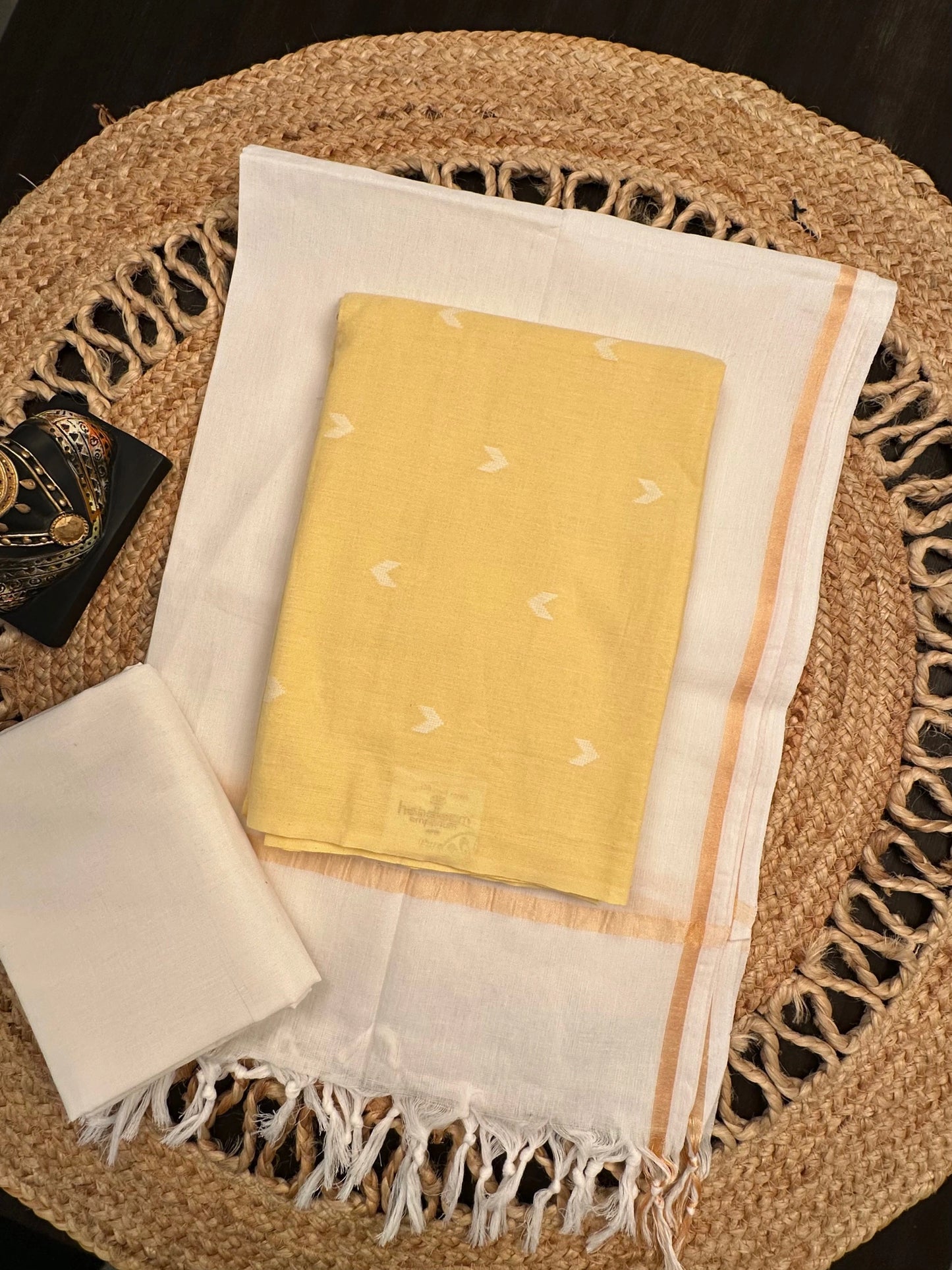 Yellow South Cotton 3-Piece Suit