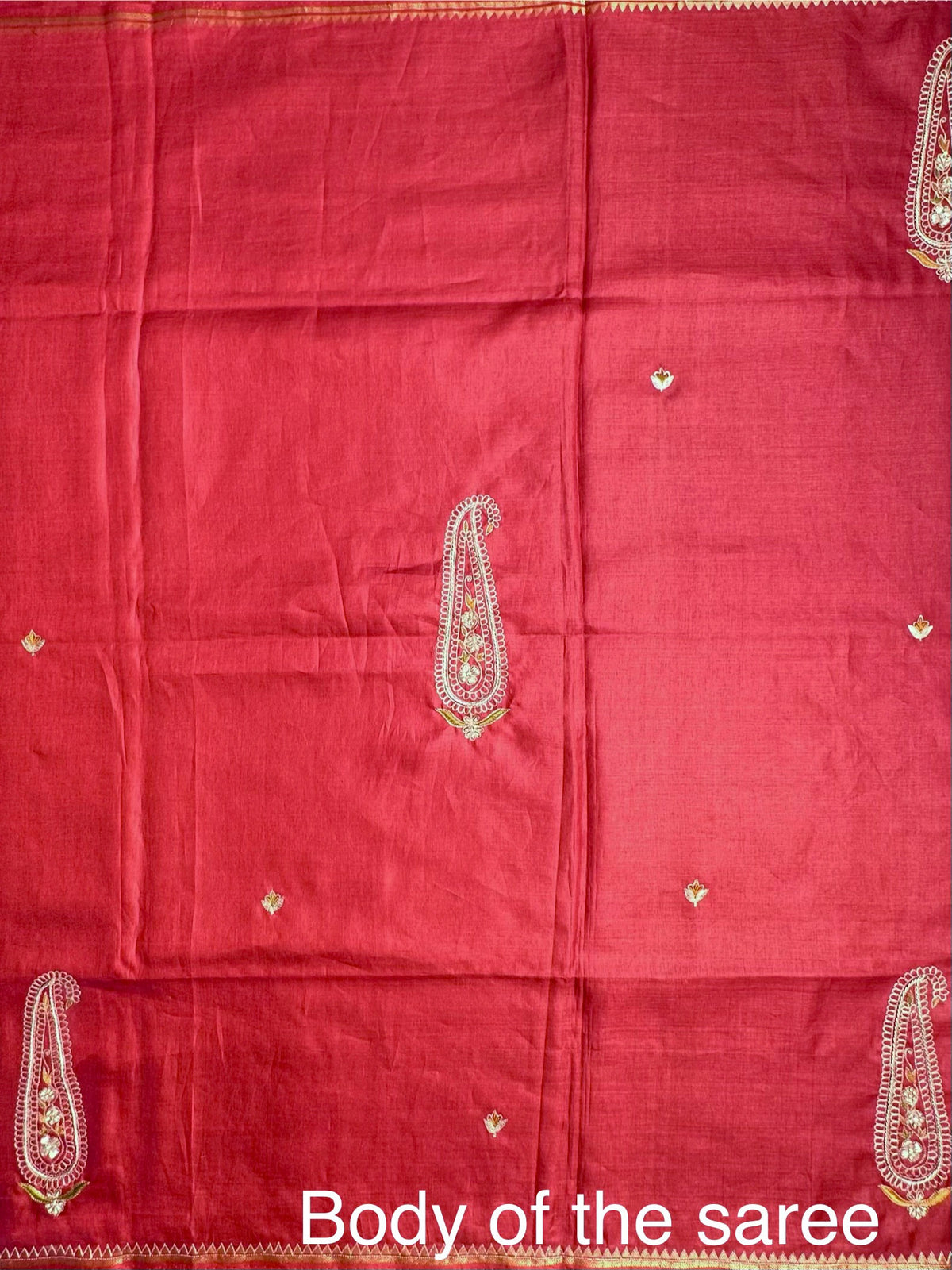 Maroon Hand Work Pure Tussar Silk Saree
