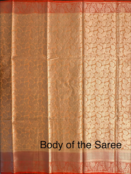 Peach-Orange Vartika Tissue Saree