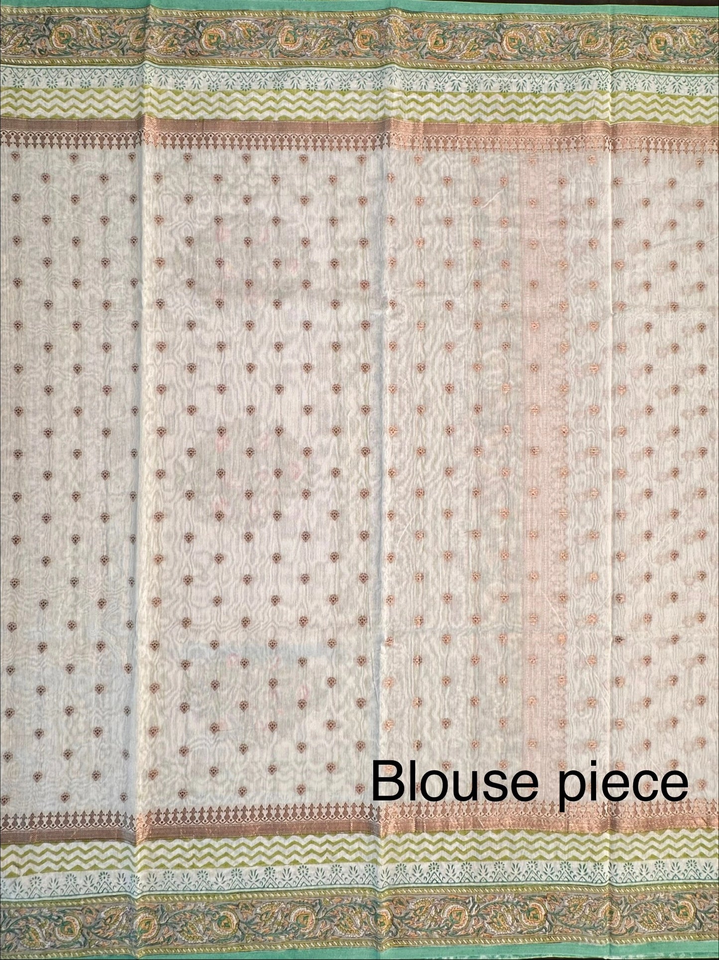 Off White Chanderi Saree with Hand Block Print