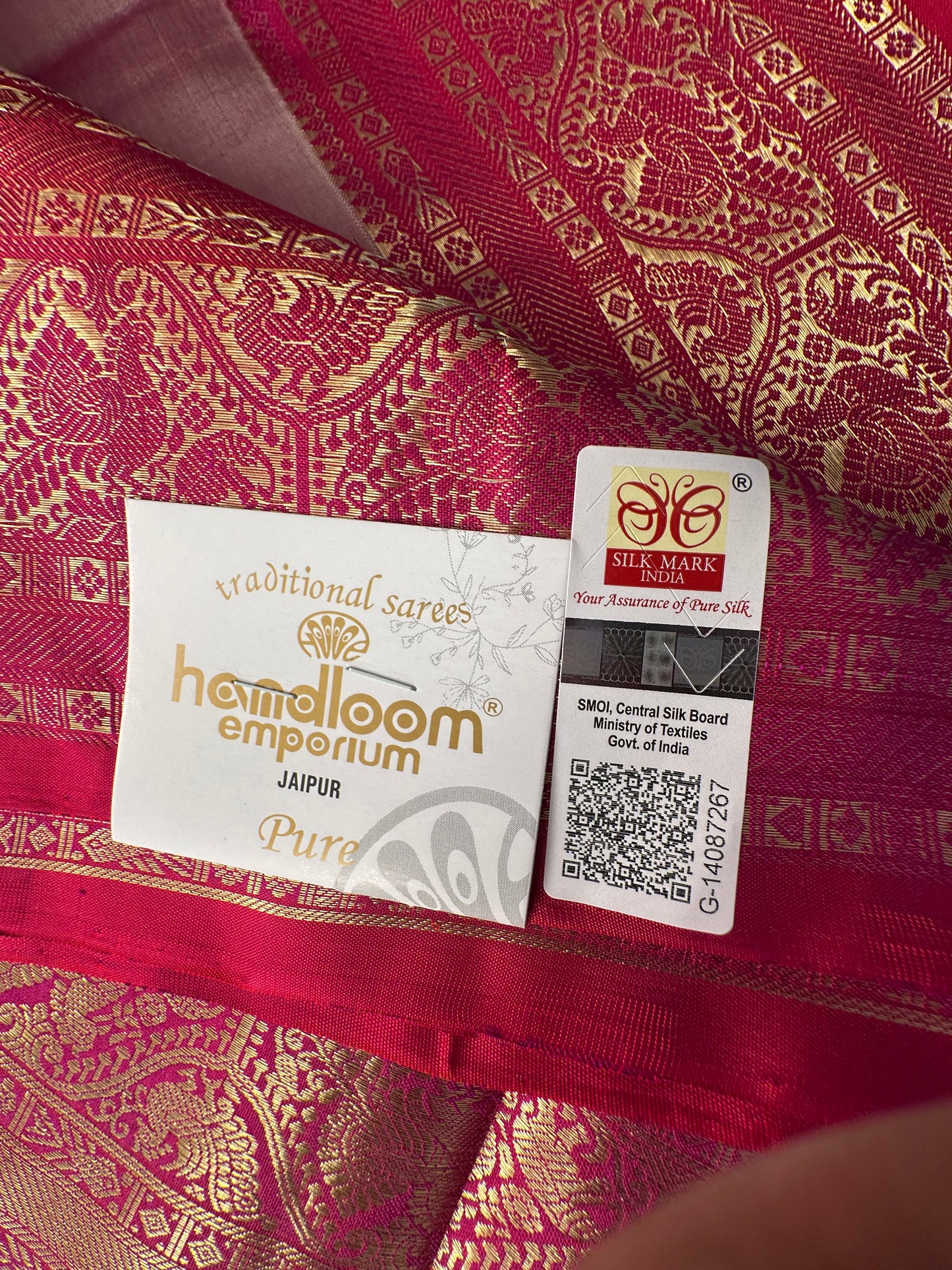 Mauve-Rani Handloom Kanjivaram Pure Silk Saree