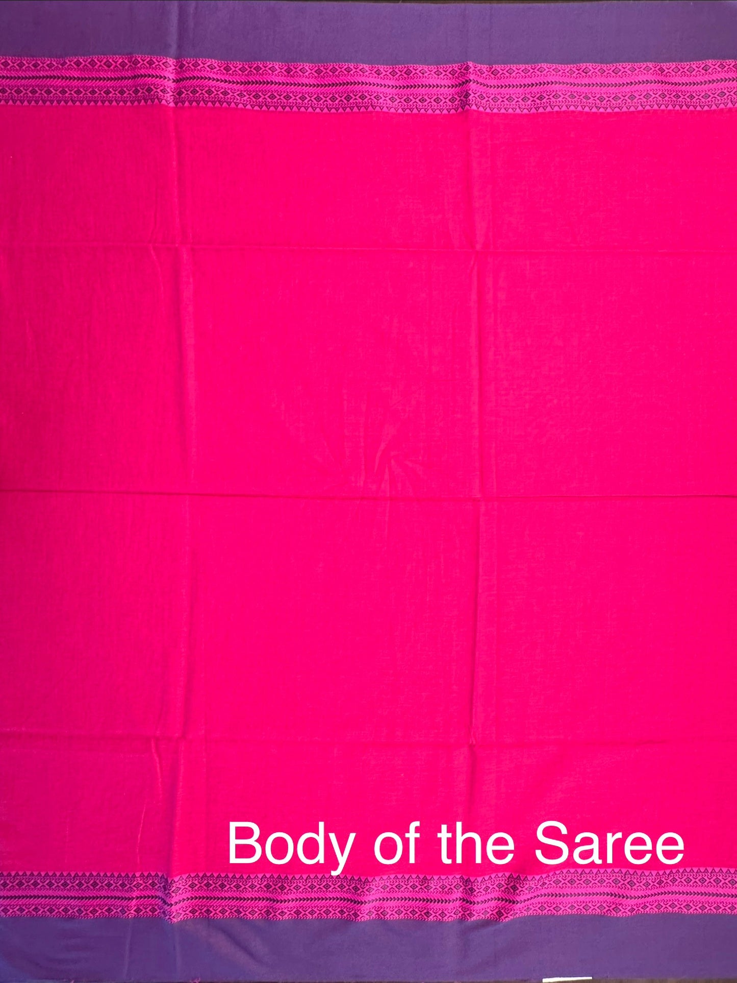 Magenta-Purple Piku Bengal Cotton Saree