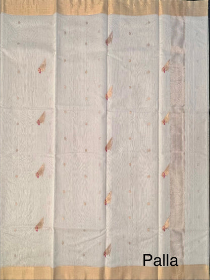 Off White Pure Chanderi Saree