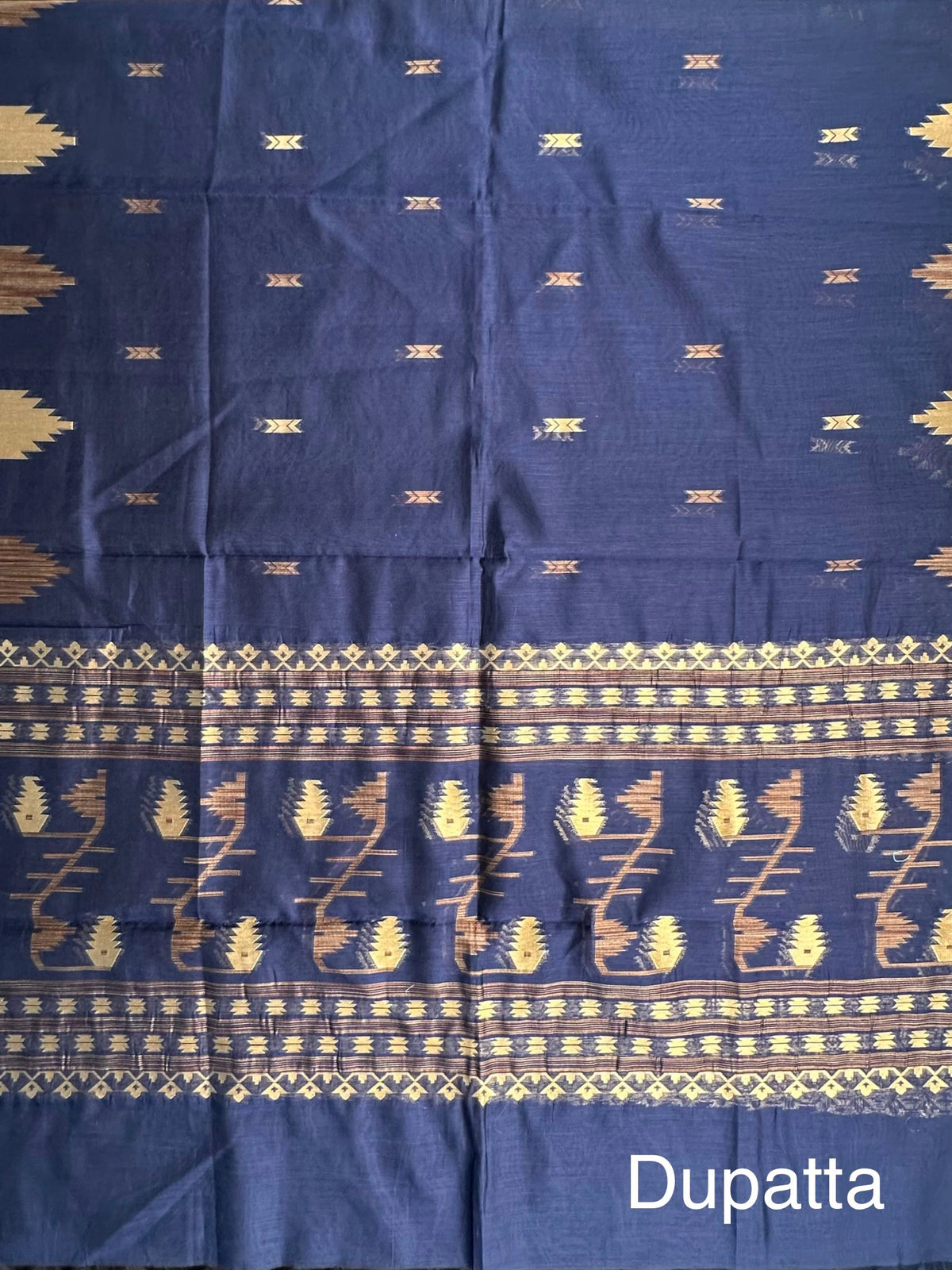 Purple-Blue Jacquard 3-piece Unstitched Cotton Suit