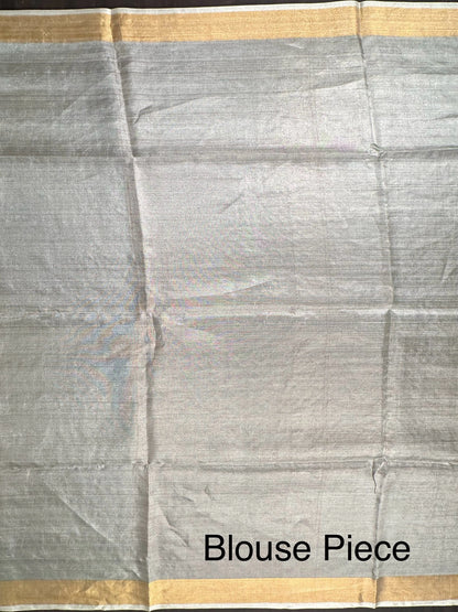 Sea Green -Silver Pure Tissue Silk Saree