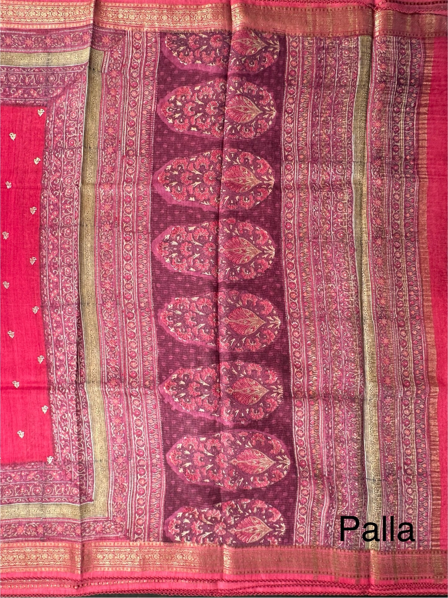 Pink Muga Silk Saree