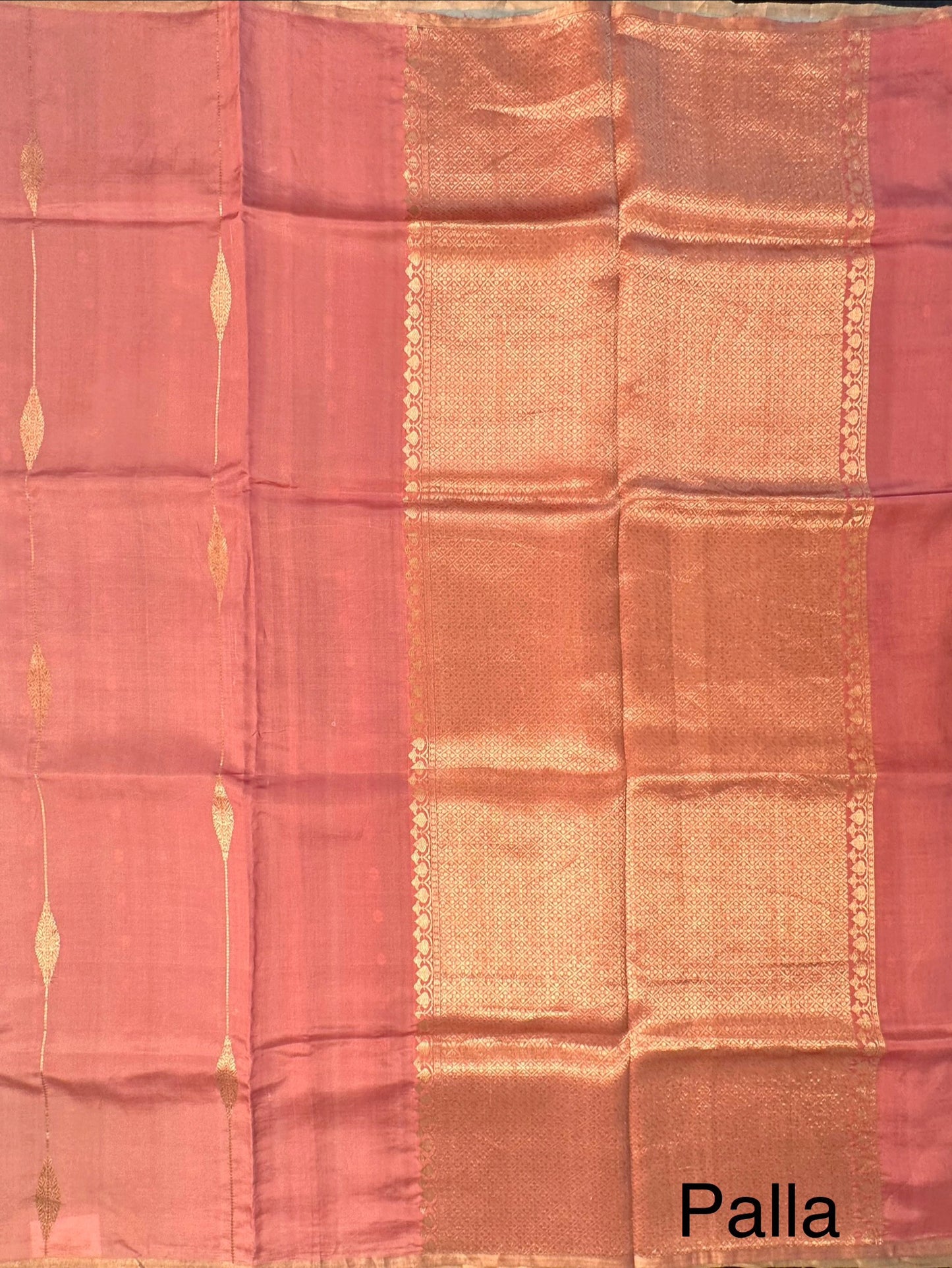 Dusky Pink-Grey-Sage Green Vedika Banarasi Pure Silk Saree
