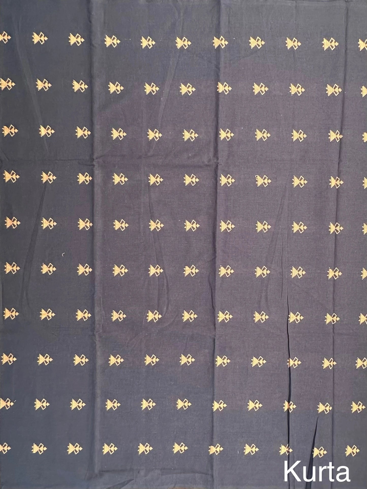 Navy Blue-Beige Warli South Cotton 3-Piece Suit