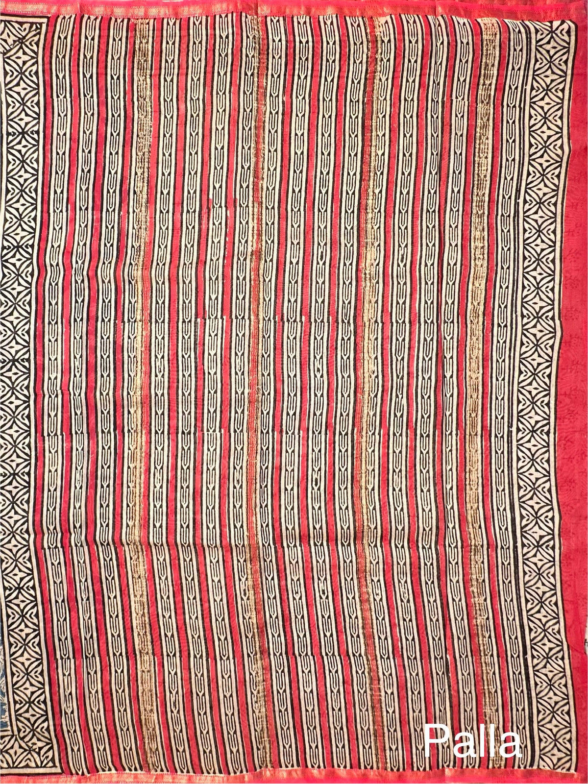 Blue Chanderi Saree with Hand Block Print