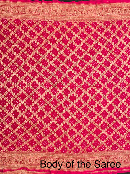 Rani Gharchola Bandhej Pure Georgette Saree