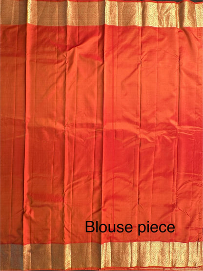 Beige Pondicherry Handloom Pure Silk Saree