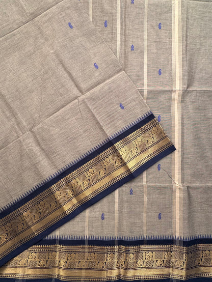Grey Narayanpet Cotton Saree
