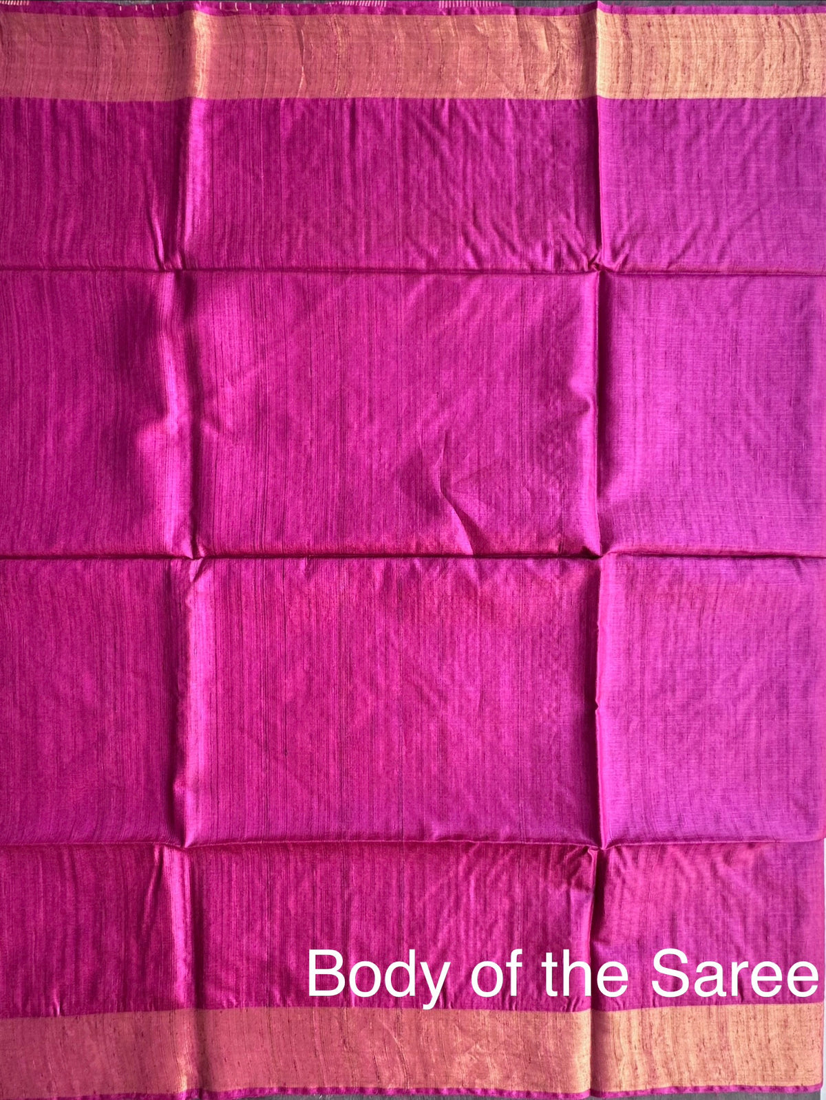 Magenta Pure Tussar Silk Saree