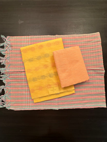 Yellow South Cotton 3-Piece Suit