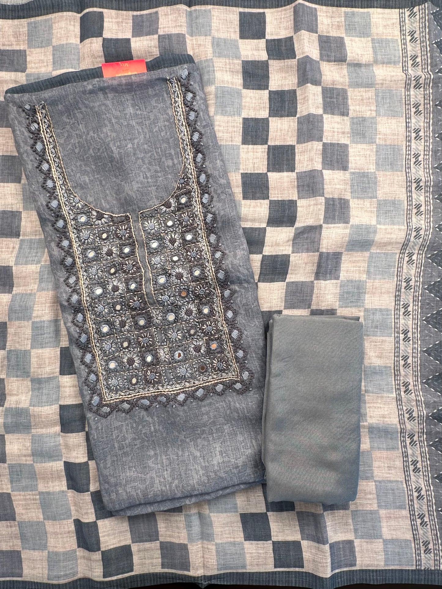 Bluish Grey Blended Linen Suit