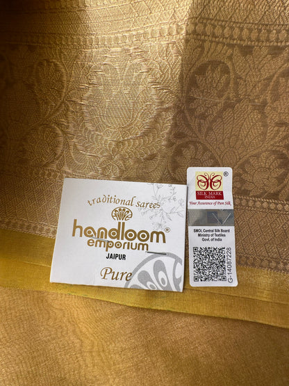Mustard Pure Tissue Saree