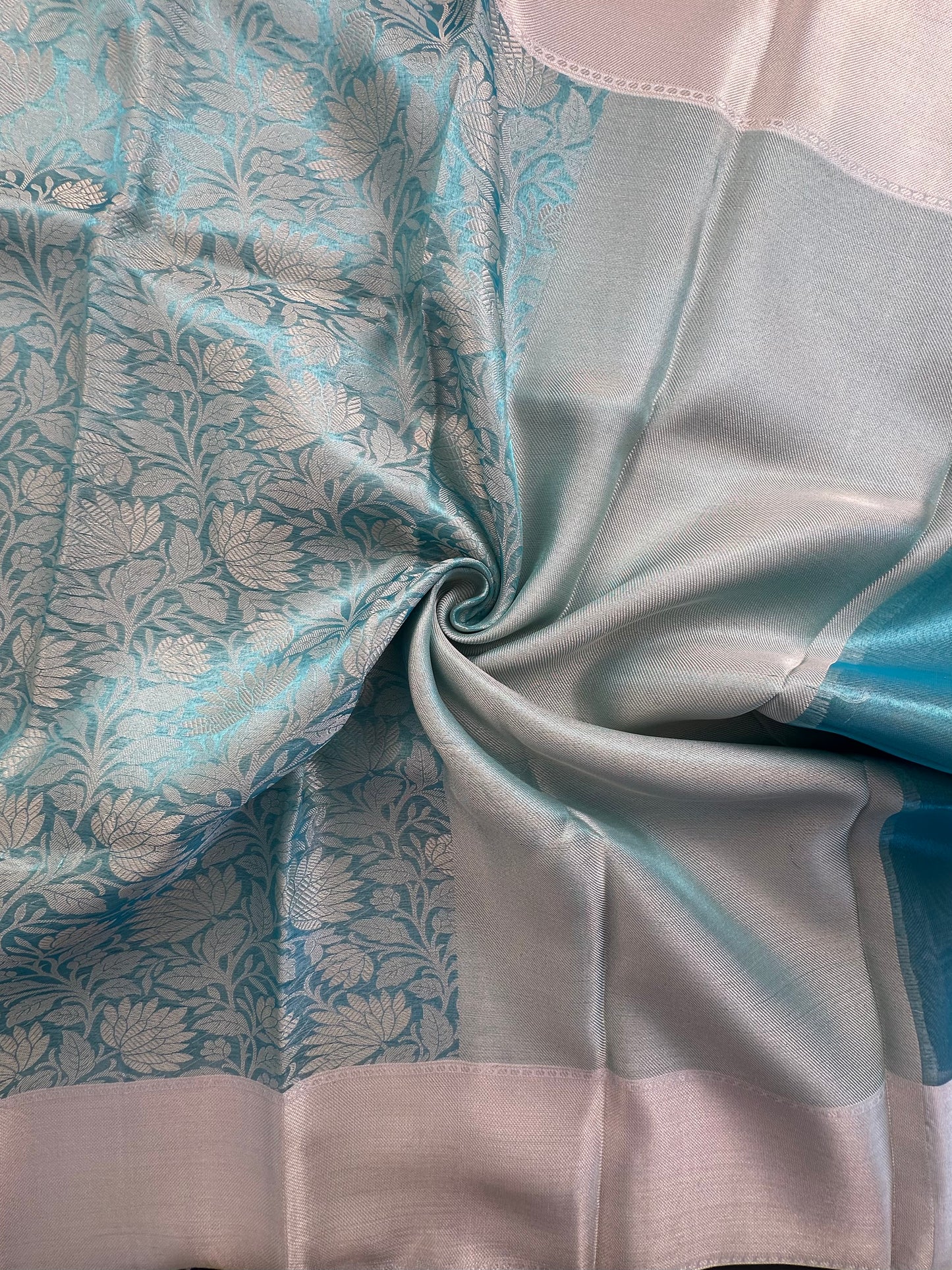 Firozi Blended Tissue Saree