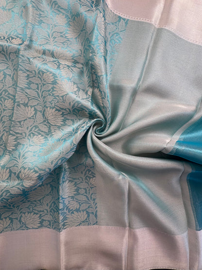 Firozi Blended Tissue Saree