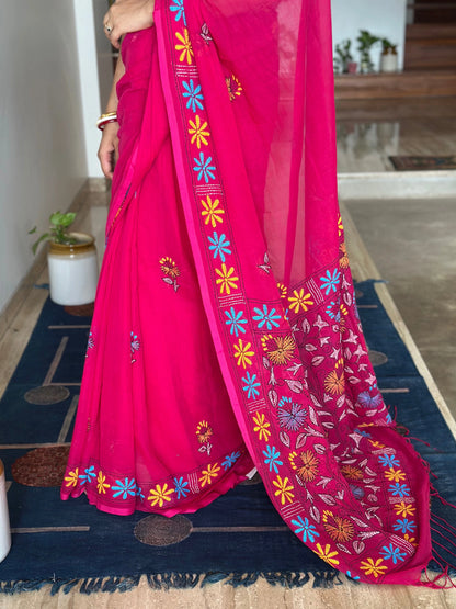 Kaantha Embroidery Cotton Saree