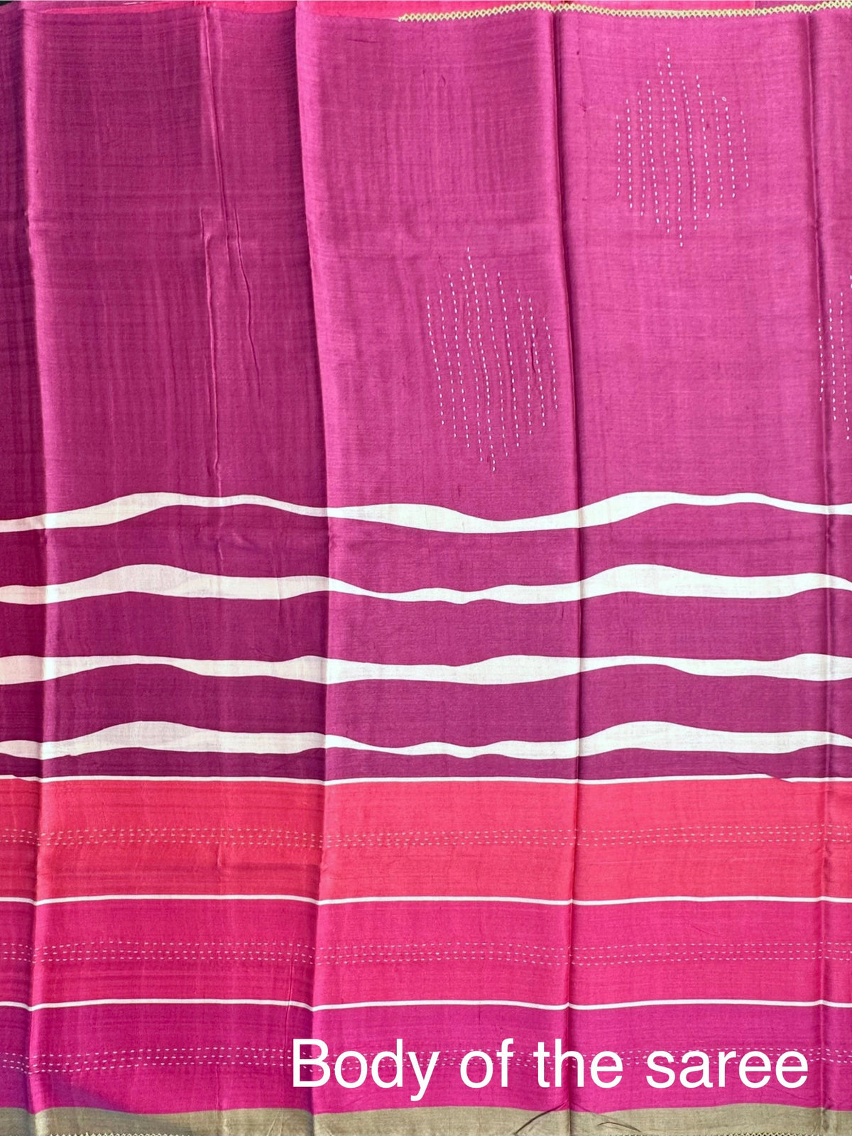Magenta-Rani Pure Tussar Silk Saree