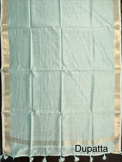 Pastel Blue Handloom Chanderi Suit