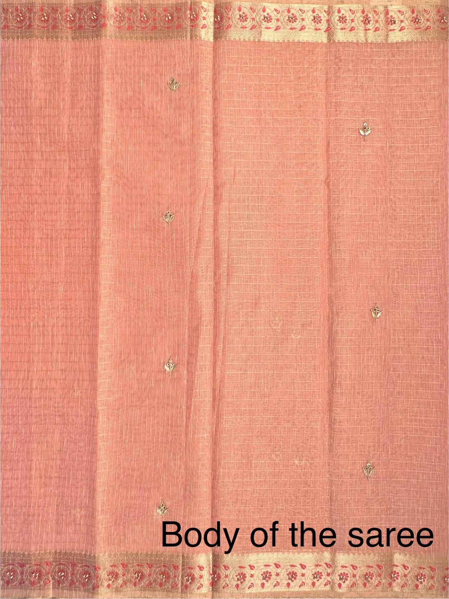 Pink Fancy Cotton Saree With Hand Work