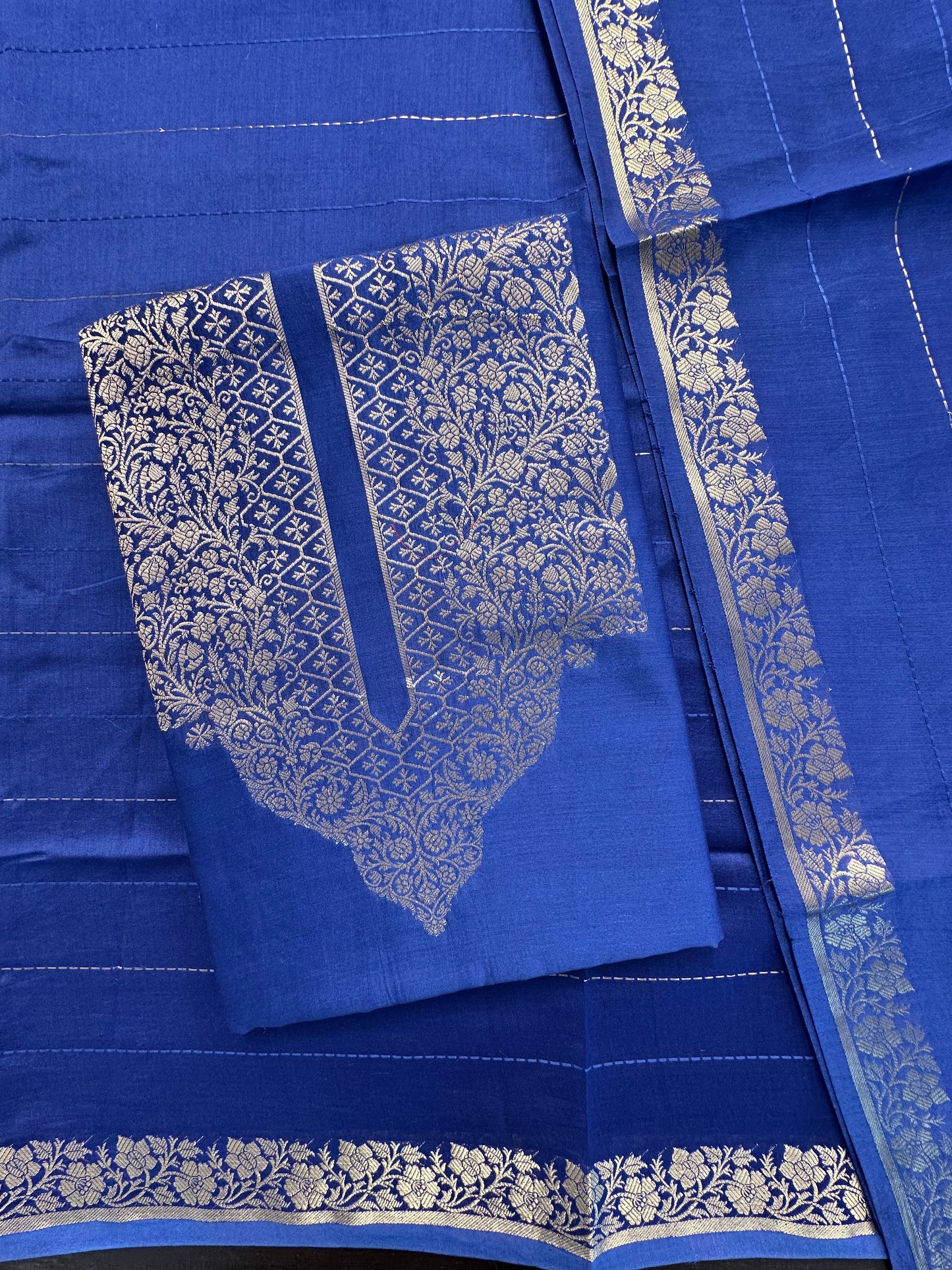 Royal  Blue Handloom Chanderi Suit