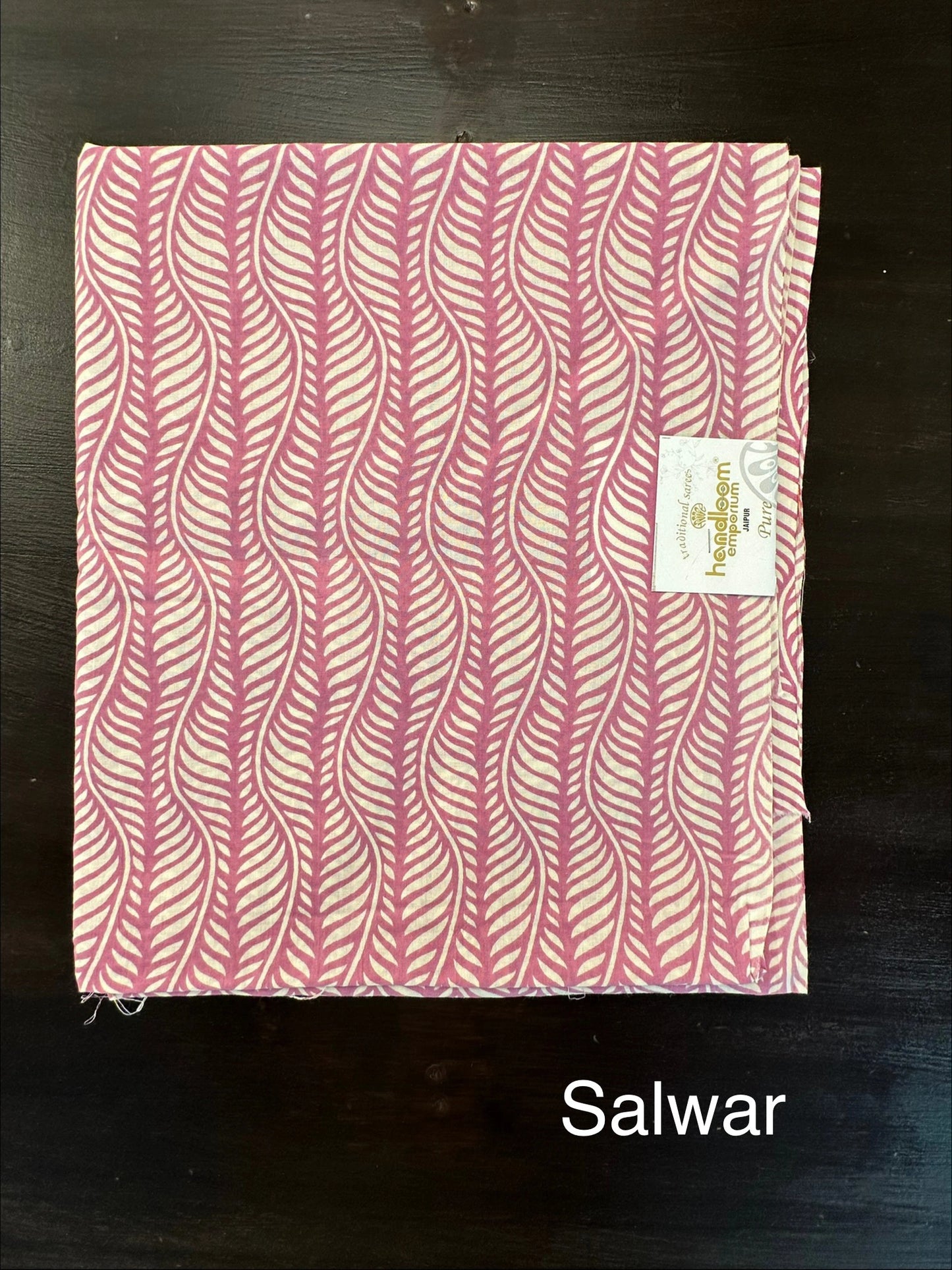 Cream-Pink Jaipuri Cotton 3-Piece Suit