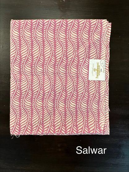 Cream-Pink Jaipuri Cotton 3-Piece Suit