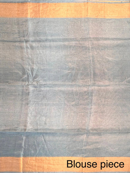 Firozi Emboss Pure Tissue Silk Saree