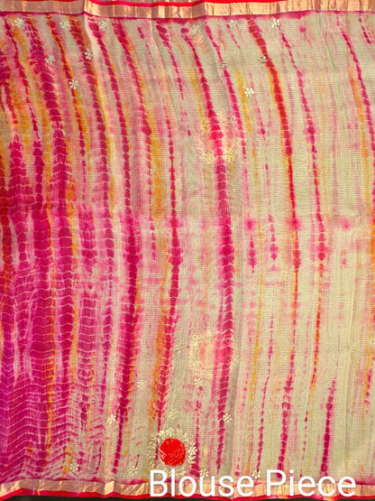 Shibori Bandhej Kota Silk Saree