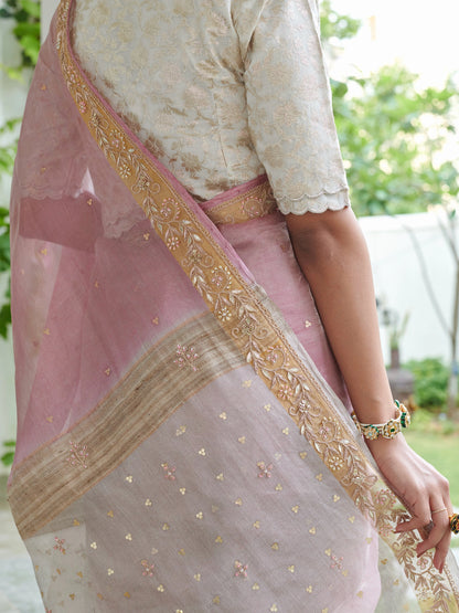 Pure Tissue Saree With Work