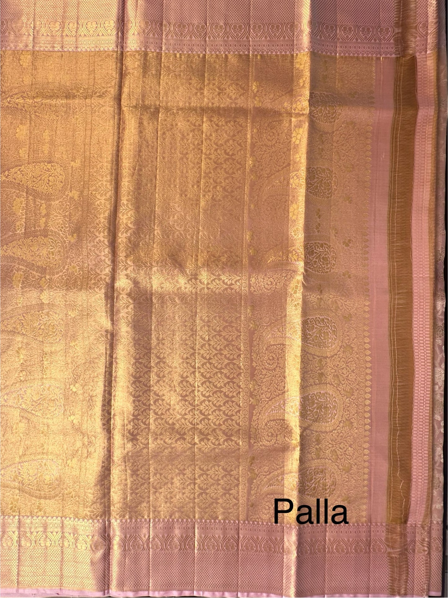 Baby Pink Handloom  Jamawar Pure Tissue Silk Saree