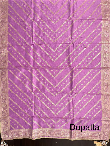 Purple Artificial Crepe Unstitched 3-Piece Suit
