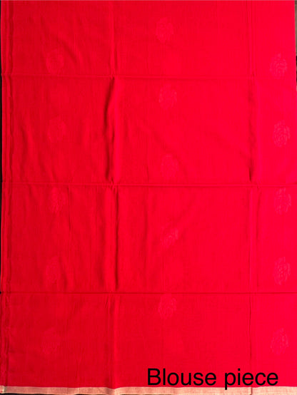 Red Bengal Pure Cotton Saree