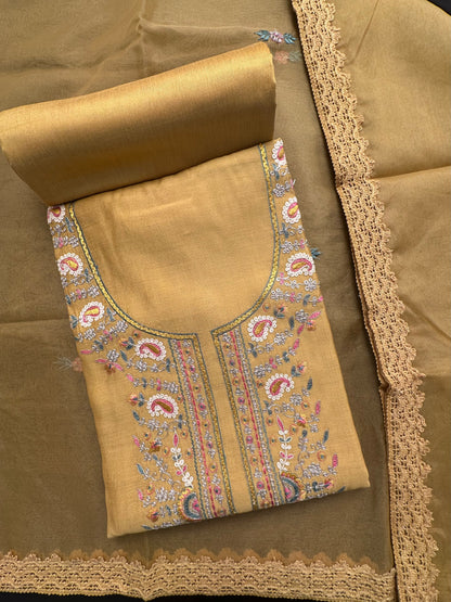 Mustard Pittan Work Cotton 3-Piece Suit