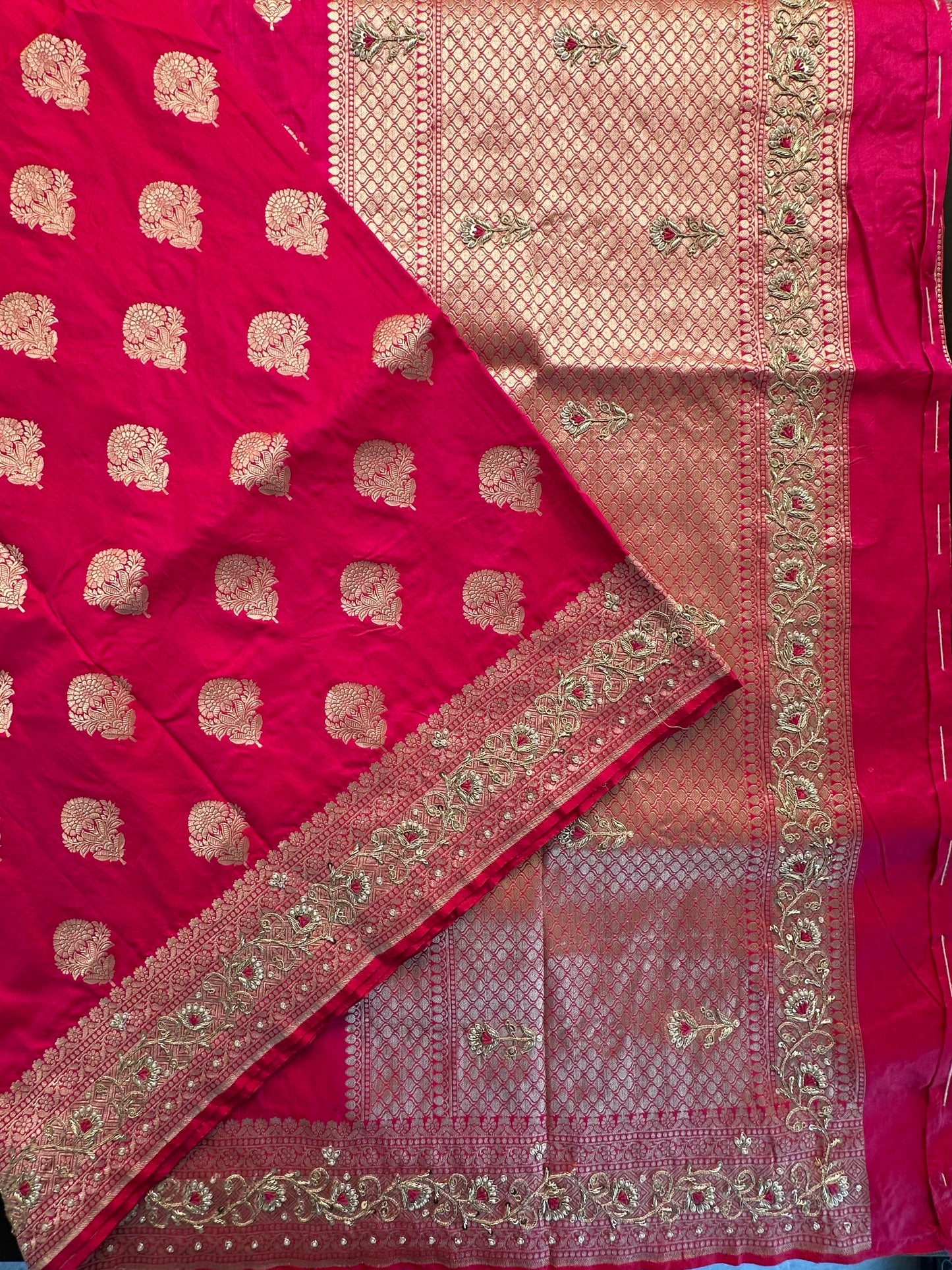 Rani Pure Banarasi Silk Saree With Gotapatti & Zarodozi Work