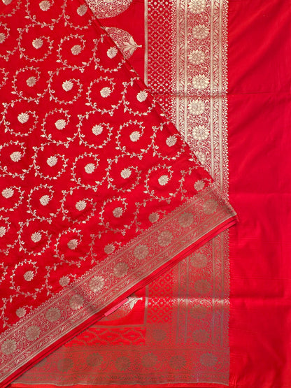 Red Banarasi Jaal Artificial Silk Saree