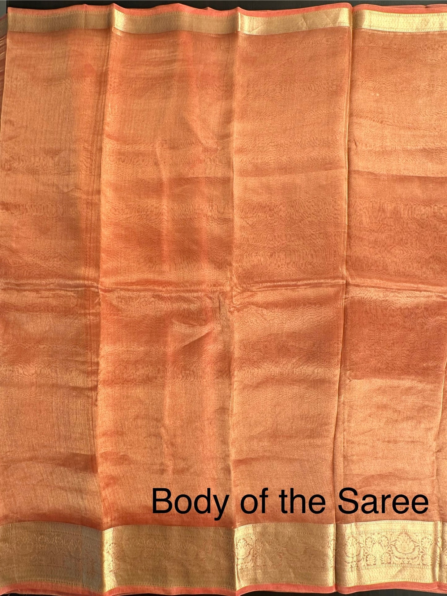 Peach Banarasi Pure Tissue Saree